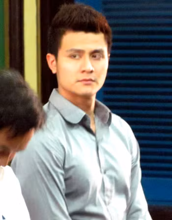 Vĩnh Thụy tại tòa sáng nay. Ảnh: Bình Nguyên.