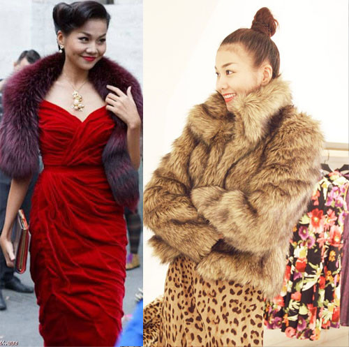 Thanh Hằng xinh như công chúa khi mặc áo lông hoặc kể cả khi chỉ khoác nhẹ một chiếc khăn lông trên cổ