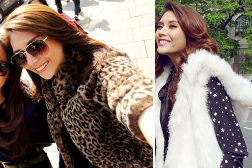 Hoàng Yến là người đẹp rất thích diện áo lông bởi trong nhiều lần xuất hiện cô đều mang đến cho người hâm mộ một cái nhìn ấn tượng với trang phục này