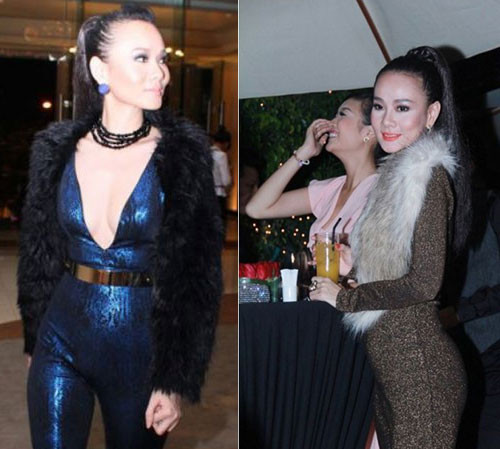 Dương Yến Ngọc cũng điệu đà với khăn lông và áo lông