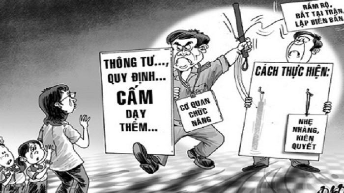 Chuyện dạy thêm, học thêm chưa có hồi kết (Ảnh minh họa:congly.vn)