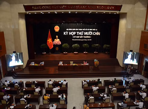 Kỳ họp Hội đồng nhân dân Thành phố Hồ Chí Minh lần thứ 19, khóa IX (ảnh: Trung tâm báo chí)