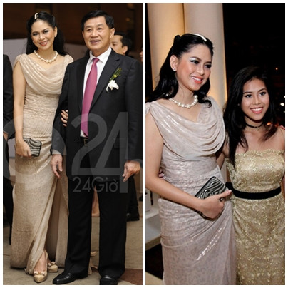 Trông bà chẳng khác nào một nữ hoàng đang dạo bước trong buổi tiệc cưới của cậu con trai kế của mình