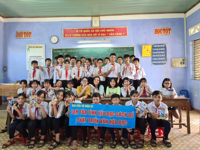 “Lan tỏa tình yêu đọc sách, phát triển văn hóa đọc đến với mỗi người, tới từng gia đình là khát vọng của chúng em” chính là mục tiêu dự án Kim Hòa và Bảo Linh thực hiện. (Ảnh: Nhân vật cung cấp)