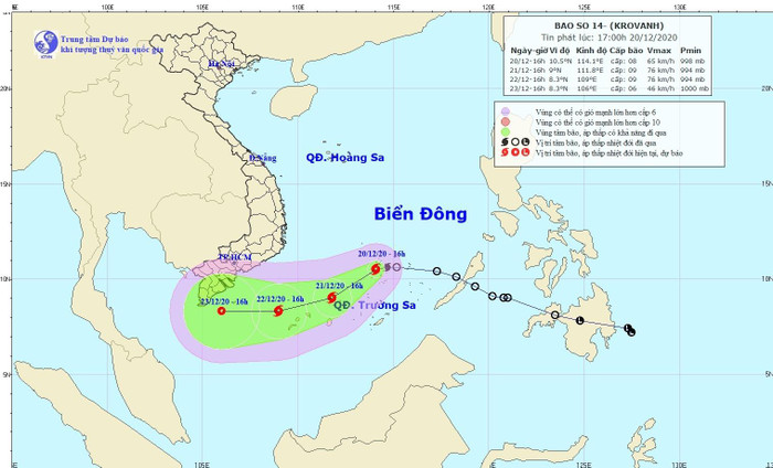 Theo dự báo cơn bão số 14 sẽ gây ảnh hưởng đến vùng biển khu vực mỏ Bạch Hổ, Thiên Ưng, Rồng Theo dự báo cơn bão số 14 sẽ gây ảnh hưởng đến vùng biển khu vực mỏ Bạch Hổ, Thiên Ưng, Rồng