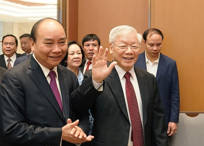 Tổng Bí thư, Chủ tịch nước Nguyễn Phú Trọng và Thủ tướng Chính phủ Nguyễn Xuân Phúc tại Hội nghị Chính phủ với các địa phương ngay trước thềm năm mới 2020, ngày 30/12/2019. (Ảnh: VGP) Tổng Bí thư, Chủ tịch nước Nguyễn Phú Trọng và Thủ tướng Chính phủ Nguyễn Xuân Phúc tại Hội nghị Chính phủ với các địa phương ngay trước thềm năm mới 2020, ngày 30/12/2019. (Ảnh: VGP)