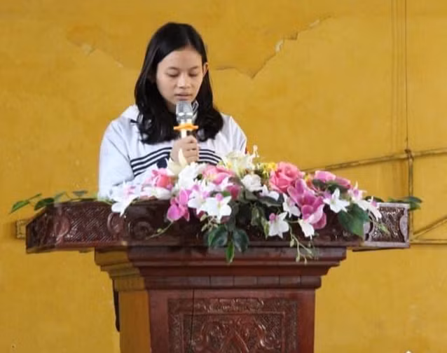 Em Nguyễn Ngọc Anh, học sinh lớp 12A1 Trường Trung học phổ thông Hồng Quang (Hải Dương). (Ảnh: Nhân vật cung cấp)