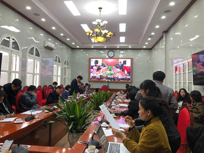 Quang cảnh hội nghị trực tuyến (Ảnh: Trung Dũng) Quang cảnh hội nghị trực tuyến (Ảnh: Trung Dũng)