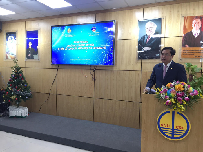 Ông Vương Quốc Thắng, Giám đốc Trung tâm Chuyển giao Tri thức và Hỗ trợ Khởi nghiệp phát biểu tại buổi lễ. Ảnh: Đình Hùng Ông Vương Quốc Thắng, Giám đốc Trung tâm Chuyển giao Tri thức và Hỗ trợ Khởi nghiệp phát biểu tại buổi lễ. Ảnh: Đình Hùng