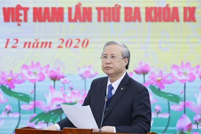 Đồng chí Trần Quốc Vượng, Ủy viên Bộ Chính trị, Thường trực Ban Bí thư phát biểu tại Hội nghị. Đồng chí Trần Quốc Vượng, Ủy viên Bộ Chính trị, Thường trực Ban Bí thư phát biểu tại Hội nghị.