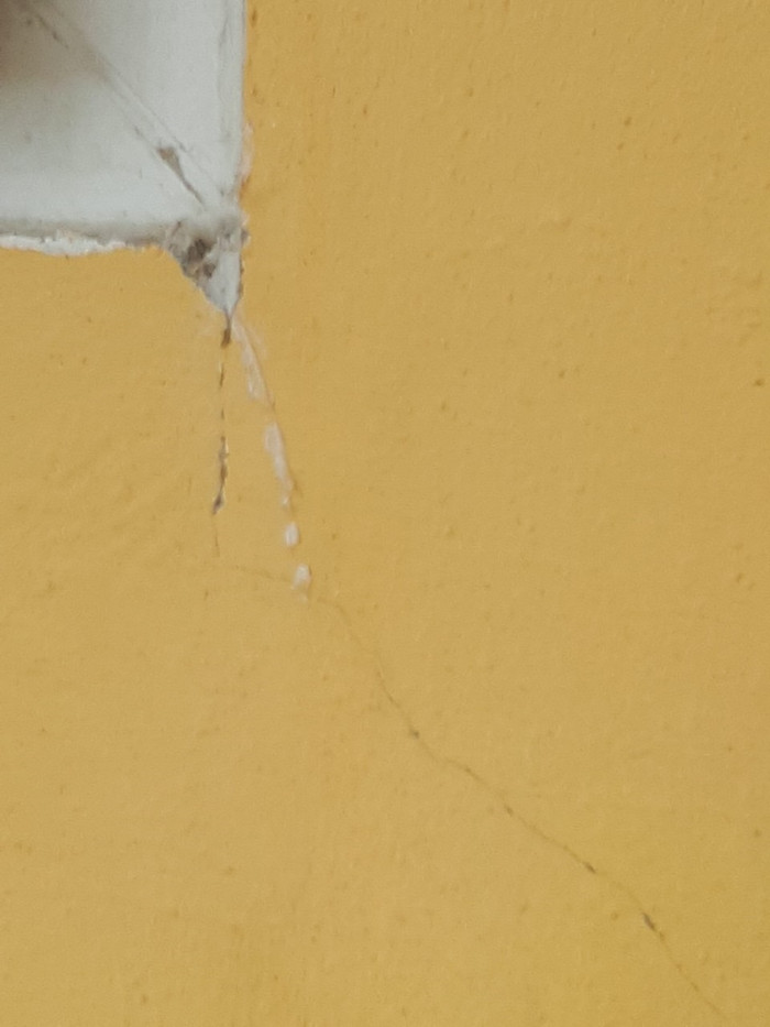 Một vài chỗ tường mới xây đã nứt có thể do chất lượng công trình không đảm bảo. Ảnh: NVCC. Một vài chỗ tường mới xây đã nứt có thể do chất lượng công trình không đảm bảo. Ảnh: NVCC.