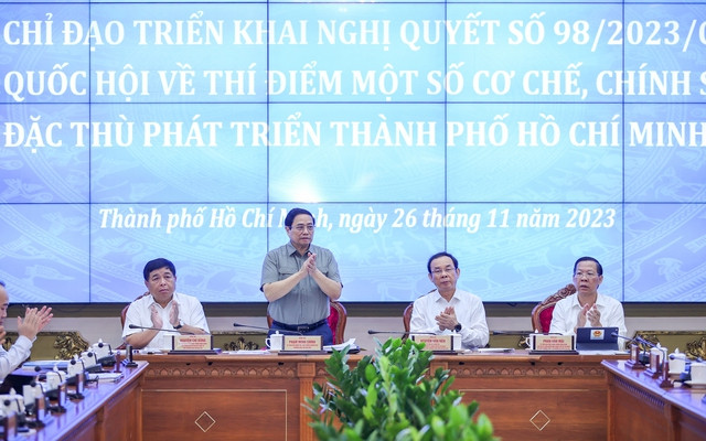 Đây là Hội nghị đầu tiên của Ban Chỉ đạo triển khai thực hiện Nghị quyết số 98/2023/QH15. Ảnh VGP/Nhật Bắc Đây là Hội nghị đầu tiên của Ban Chỉ đạo triển khai thực hiện Nghị quyết số 98/2023/QH15. Ảnh VGP/Nhật Bắc