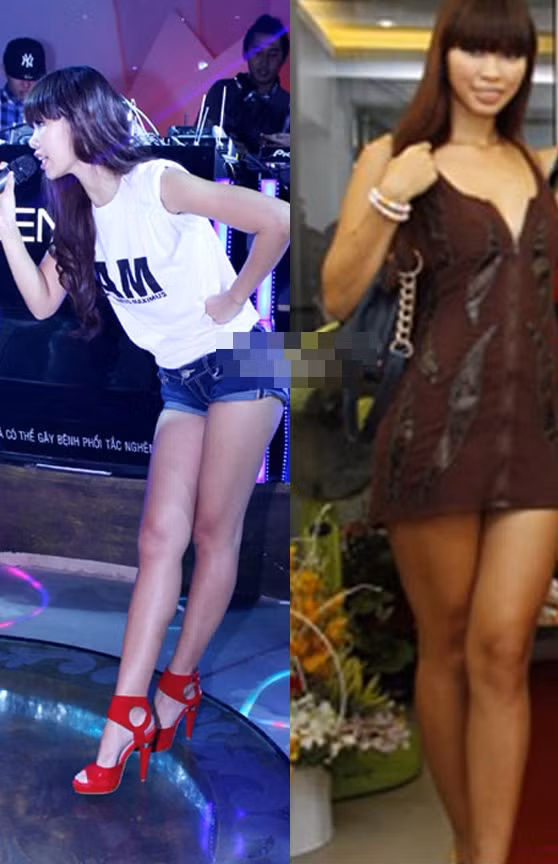 Hà Anh là mỹ nhân nghiện ...khoe chân dù chân không thon