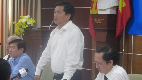 Bí thư Đinh La Thăng kết luận buổi làm việc với ĐHQG TP.HCM chiều 15/3 (ảnh: P.L)