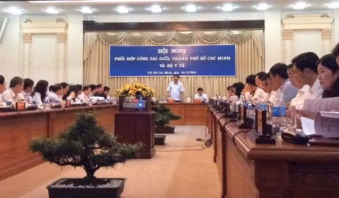 Buổi làm việc giữa TP.Hồ Chí Minh và Bộ Y tế diễn ra vào chiều ngày 6/3 ở UBND TP.Hồ Chí Minh (ảnh: Nguyễn Hiếu)