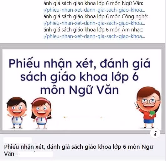 Giáo viên chỉ cần kích chuột là có ngay nhận xét, đánh giá sách giáo khoa. (Ảnh chụp màn hình)