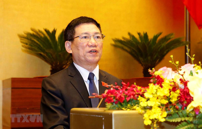 Tổng Kiểm toán Nhà nước Hồ Đức Phớc trình bày Báo cáo công tác nhiệm kỳ 2016-2021 của Kiểm toán Nhà nước. (Ảnh: Doãn Tấn/TTXVN) Tổng Kiểm toán Nhà nước Hồ Đức Phớc trình bày Báo cáo công tác nhiệm kỳ 2016-2021 của Kiểm toán Nhà nước. (Ảnh: Doãn Tấn/TTXVN)