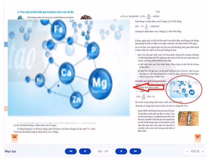 Ảnh chụp màn hình trang 46- 47 sách giáo khoa Toán 6 kì II, bộ sách Chân trời sáng tạo của Nhà xuất bản Giáo dục (Ảnh do tác giả cung cấp)