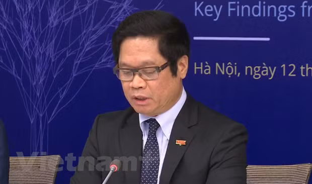Ông Vũ Tiến Lộc, Chủ tịch Phòng Thương mại và Công nghiệp Việt Nam phát biểu. (Ảnh: Vietnam+)