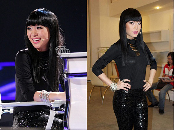 Xuất hiện với mái tóc ngố siêu lạ trong Gala 3, Mỹ Tâm đã khiến cho khán giả vô cùng bất ngờ và thích thú. Xuất hiện với mái tóc ngố siêu lạ trong Gala 3, Mỹ Tâm đã khiến cho khán giả vô cùng bất ngờ và thích thú.