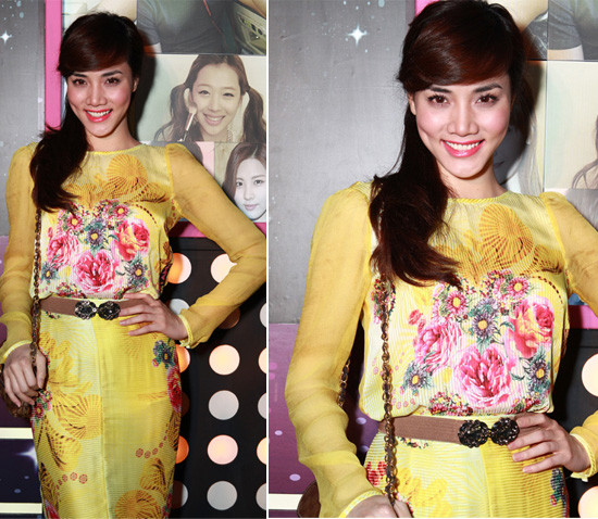 Trang Nhung trẻ trung và tươi rói với chiếc váy vàng họa tiết hoa Trang Nhung trẻ trung và tươi rói với chiếc váy vàng họa tiết hoa