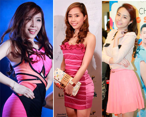 Hồng cũng là màu sắc yêu thích của Quỳnh Nga và cô cũng không biết cách tận dụng gam màu này một cách hợp lý