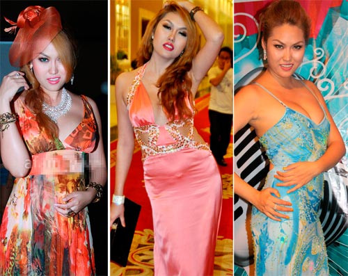 1. Phi Thanh Vân Nhiều năm liên tiếp, Phi Thanh Vân đều bị dẫn dầu danh sách những người mặc ăn mặc sến sẩm nhất năm. Nhưng dường như điều đó vẫn chưa khiến người đẹp dao kéo 'cảnh tỉnh'. Sai sót lớn nhất của Phi Thanh Vân đó chính là thường xuyên lựa chọn các kiểu váy hai dây lỗi mốt cùng chất liệu bóng bẩy, đính kim sa. Đó còn chưa kể đến việc, người đẹp thường có những kiểu dáng tạo hình độc đáo và gây sốc.