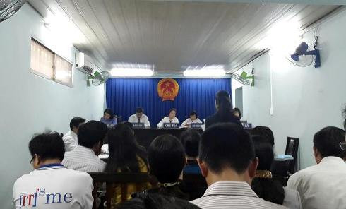 Phiên xử giữa Công ty IConnect và trường Đại học Hoa Sen tại Tòa kinh tế - Tòa án TP.HCM (ảnh: T.Q)