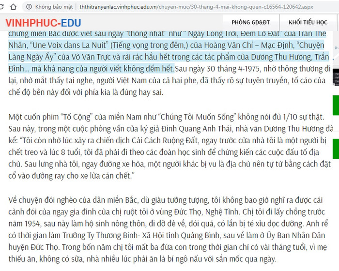 Hình ảnh được cắt ra từ bài viết trên trang web của trường Tiểu học thị trấn Yên Lạc (huyện Yên Lạc, tỉnh Vĩnh Phúc) (Ảnh: chụp từ màn hình bài viết) Hình ảnh được cắt ra từ bài viết trên trang web của trường Tiểu học thị trấn Yên Lạc (huyện Yên Lạc, tỉnh Vĩnh Phúc) (Ảnh: chụp từ màn hình bài viết)