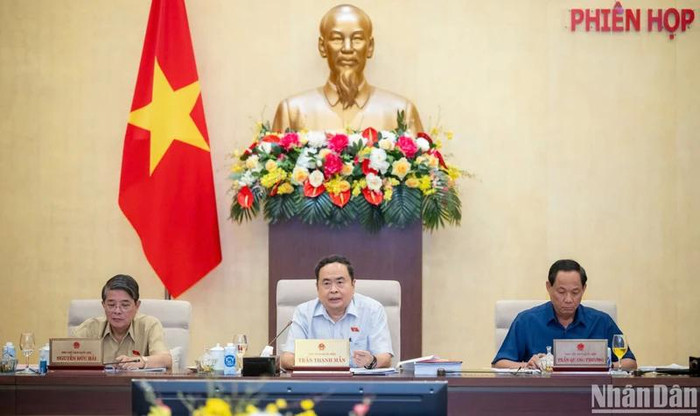 Chủ tịch Quốc hội Trần Thanh Mẫn phát biểu ý kiến tại phiên họp. (Ảnh: Duy Linh) Chủ tịch Quốc hội Trần Thanh Mẫn phát biểu ý kiến tại phiên họp. (Ảnh: Duy Linh)