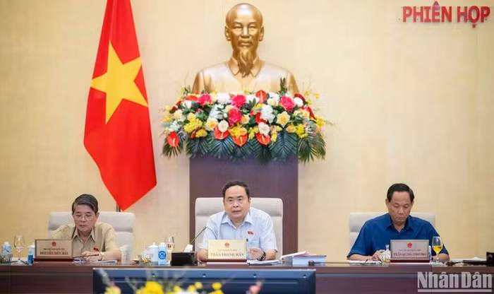 Chủ tịch Quốc hội Trần Thanh Mẫn phát biểu ý kiến tại phiên họp. (Ảnh: Duy Linh)