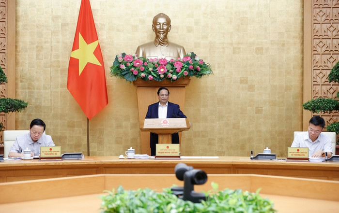 Thủ tướng Phạm Minh Chính chủ trì phiên họp Chính phủ thường kỳ tháng 7/2024 với chương trình thảo luận gồm nhiều nội dung quan trọng. Ảnh: VGP/Nhật Bắc t2.jpg