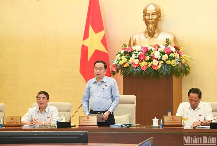 Chủ tịch Quốc hội Trần Thanh Mẫn phát biểu khai mạc phiên họp. (Ảnh: Duy Linh) 1.jpg