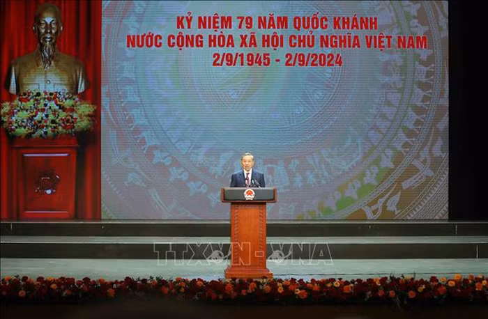 Tổng Bí thư, Chủ tịch nước Tô Lâm phát biểu tại lễ kỷ niệm. Ảnh: TTXVN