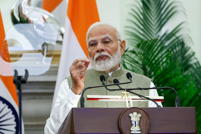 Thủ tướng Modi nhấn mạnh, Việt Nam là đối tác quan trọng, là trụ cột mạnh mẽ trong Chính sách hành động hướng Đông của Ấn Độ. Ảnh: VGP/Nhật Bắc Thủ tướng Modi nhấn mạnh, Việt Nam là đối tác quan trọng, là trụ cột mạnh mẽ trong Chính sách hành động hướng Đông của Ấn Độ. Ảnh: VGP/Nhật Bắc