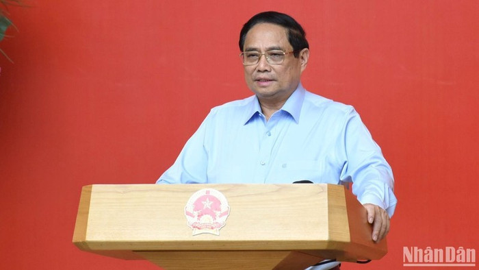 Thủ tướng Phạm Minh Chính phát biểu ý kiến tại phiên họp. (Ảnh: Trần Hải) t1.jpg