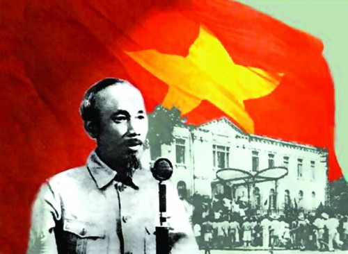 Chủ tịch Hồ Chí Minh đọc bản Tuyên ngôn độc lập. (Ảnh đồ họa: Quang Huy) Chủ tịch Hồ Chí Minh đọc bản Tuyên ngôn độc lập. (Ảnh đồ họa: Quang Huy)
