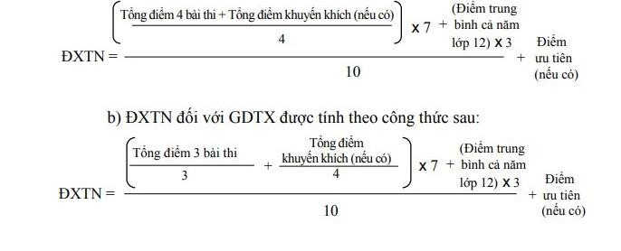 Công thức tính điểm tốt nghiệp trung học phổ thông năm 2019. (Ảnh chụp màn hình) Công thức tính điểm tốt nghiệp trung học phổ thông năm 2019. (Ảnh chụp màn hình)