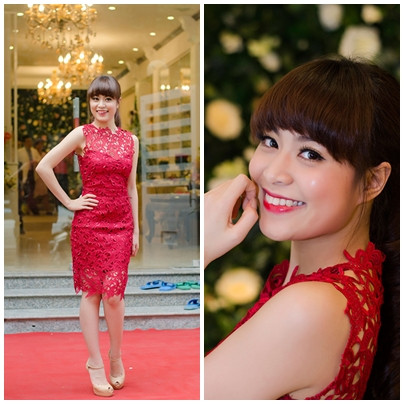 Chiếc váy ren tinh tế, tóc mái bằng và vẻ ngoài rạng rỡ này đã khiến Hoàng Thùy Linh xinh đẹp và quyến rũ hơn bao giờ hết.