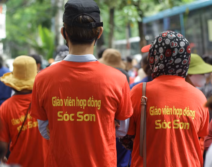 Hơn 1 năm đấu tranh chưa có hồi kết của giáo viên hợp đồng Sóc Sơn (Ảnh:Đức Minh)