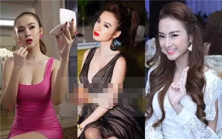 Kế đến là cách make up. Từ bỏ phong cách trang điểm đậm đà quen thuộc, kiểu make up nhạt khiến các nét sắc sảo của Angela Phương Trinh trở nên vừa mắt hơn, biến cô nàng đang trông thật "già dặn, dữ dằn" trở nên xinh đẹp, đáng yêu bất ngờ.