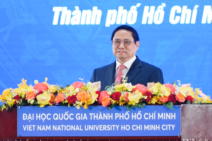 Thủ tướng Chính phủ Phạm Minh Chính làm diễn giả tại Đại học Quốc gia Thành phố Hồ Chí Minh (ảnh: CTV)