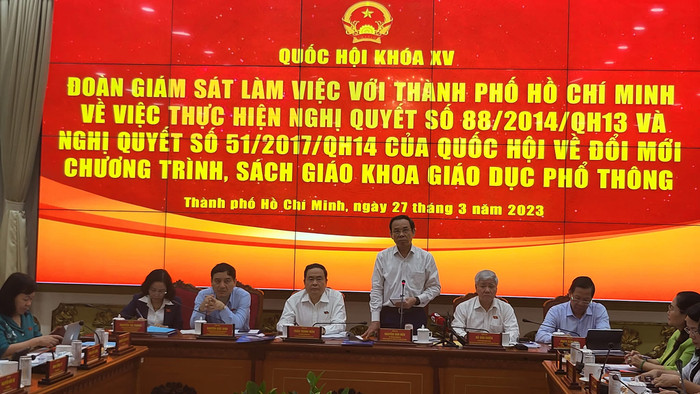 Bí thư Thành ủy Thành phố Hồ Chí Minh Nguyễn Văn Nên phát biểu tại buổi làm việc. (Ảnh: P.L) Bí thư Thành ủy Thành phố Hồ Chí Minh Nguyễn Văn Nên phát biểu tại buổi làm việc. (Ảnh: P.L)