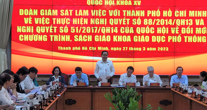 Phó Chủ tịch thường trực Quốc hội Trần Thanh Mẫn chủ trí buổi làm việc tại Thành phố Hồ Chí Minh (ảnh: P.L)