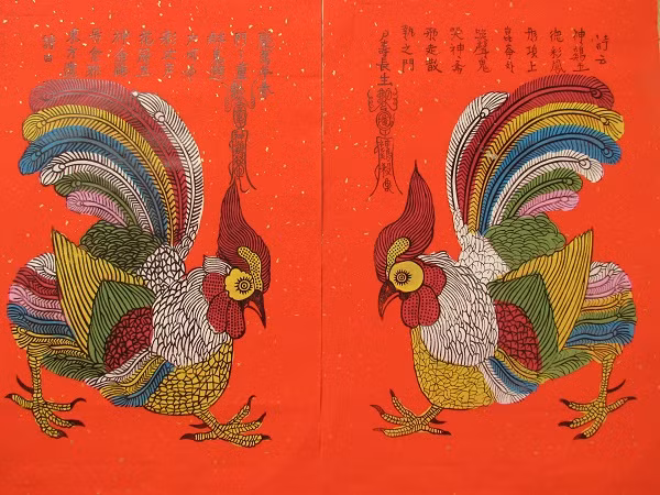 Tranh gà nổi tiếng của dòng tranh đỏ