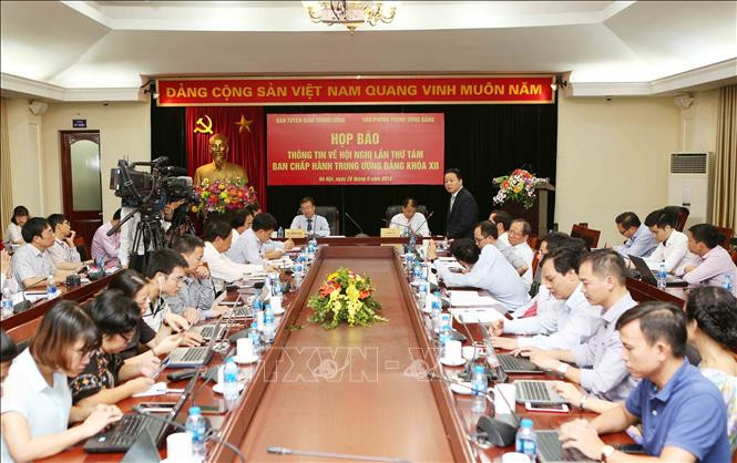 Quang cảnh buổi họp báo. Ảnh: Dương Giang/TTXVN Quang cảnh buổi họp báo. Ảnh: Dương Giang/TTXVN