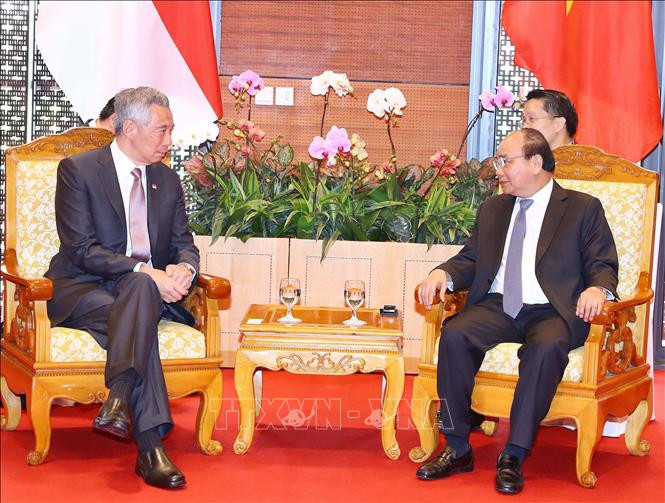 Thủ tướng Nguyễn Xuân Phúc tiếp Thủ tướng Singapore Lý Hiển Long nhân dịp sang Việt Nam dự Hội nghị Diễn đàn Kinh tế thế giới về ASEAN 2018. Ảnh: Thống Nhất/TTXVN Thủ tướng Nguyễn Xuân Phúc tiếp Thủ tướng Singapore Lý Hiển Long nhân dịp sang Việt Nam dự Hội nghị Diễn đàn Kinh tế thế giới về ASEAN 2018. Ảnh: Thống Nhất/TTXVN