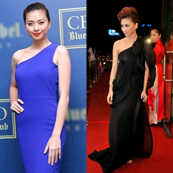 Có thể thấy cô rất ưu ái những bộ đầm đơn sắc