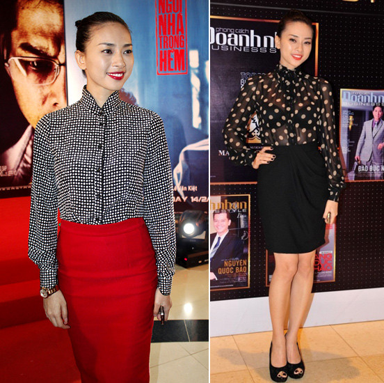 Ngô Thanh Vân gây ấn tượng mạnh với áo sơ mi cổ điển mix cùng chân váy bút chì hiện đại