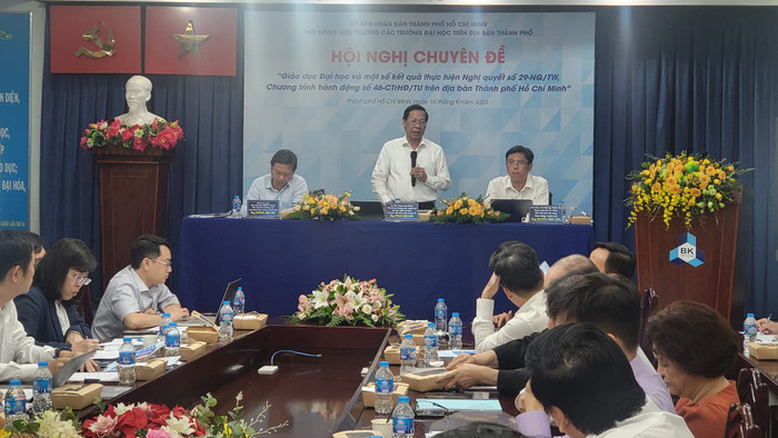 Ông Phan Văn Mãi - Chủ tịch Ủy ban Nhân dân Thành phố Hồ Chí Minh phát biểu tại hội nghị chuyên đề (ảnh: V.D)